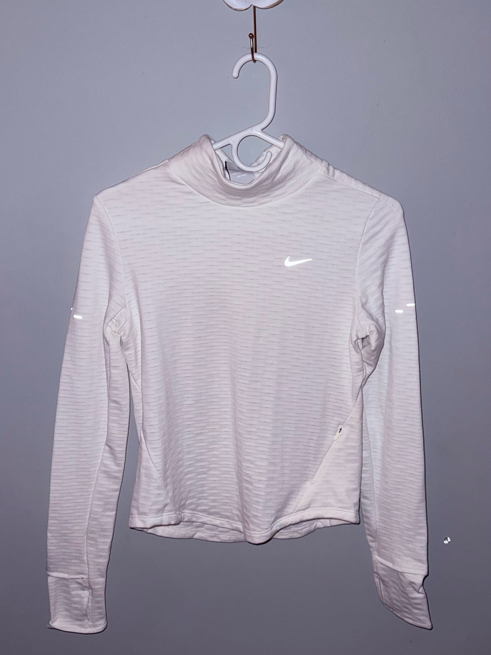 Nike White Long-Sleeve Turtleneck Top